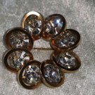vintage pin brooch Judy Lee unsigned gold tone clear rhinestones different