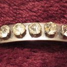 Long silver tone pin brooch 5 rhinestones vintage very different Downton Abbey