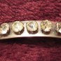 Long silver tone pin brooch 5 rhinestones vintage very different Downton Abbey