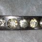 Long silver tone pin brooch 5 rhinestones vintage very different Downton Abbey