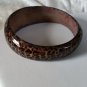 Vintage plastic leopard print bangle bracelet with sparkles nice size brown