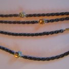 brown triple chain gold tone "nuggets" heavy different necklace vintage