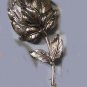 Silver tone leafy flower bud pin signed Botticelli vintage pin brooch 1969-78