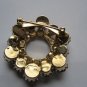 vintage gold tone amber & rust color rhinestones cluster wreath
