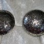 Button flower leaf etched silvertone clip on gorgeous vintage1 ½ inches round