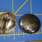 Button flower leaf etched silvertone clip on gorgeous vintage1 ½ inches round
