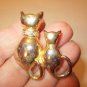 Cats & kitten rhinestone collars sitting vintage pin brooch