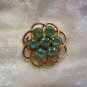 Sky Blue gold tone scatter pin brooch gold tone vintage flower