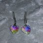 clear Aurora Borealis Crystal heart earringss hook Downton Abbey