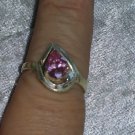 Vintage pink Ice stone Sterling silver ring Downton Abbey size 7.5