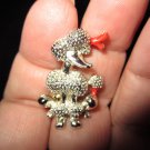 Poodle pin brooch vintage cute gold tone scatter pin