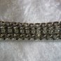 Chain link necklace clear rhinestones galore silver tone OMG look