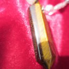 Tiger eye quarts silver tone pendent necklace vintage Reiki nice crystals