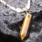 Tiger eye quarts silver tone pendent necklace vintage Reiki nice crystals