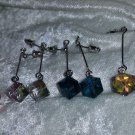 geometrical dangle blue clear red and rainbow dangle cube box square Mod