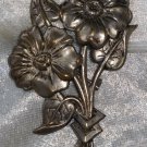 Silver tone flower vine vintage pin brooch leaf