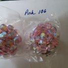 Vintage pink tan AB crystal earrings So Downton abbey clip on  lot pink 106 redo