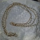 vintage gold tone faux pearl necklace & gold chain elegant look at pics 57 inche