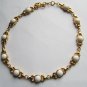 Signed Gold tone and white Lucite Monet 17" vintage necklace what a mater piece