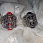 Medieval Style Vintage looking Retro spider Halloween Silver tone Marcasite ring