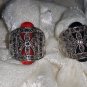 Medieval Style Vintage looking Retro spider Halloween Silver tone Marcasite ring