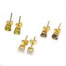 3 Exquisite Brand New Stud Earrings With 0.90ctw Crystals and Cubic zirconia Bea
