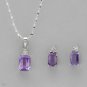 2.10ctw Amethysts Diamonds Necklace/Earrings