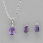 2.10ctw Amethysts Diamonds Necklace/Earrings
