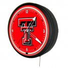 Huge new metal 20" Texas Tech Red Raiders sports bar neon electric clock