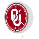 New 1950's style Oklahoma Sooners metal 20" neon clock - 50+ teams available