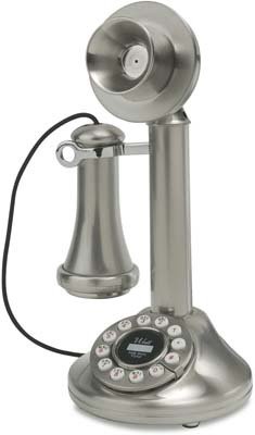 New 1920's style Brushed Chrome Crosley CandleStick phone - more telephones ava.