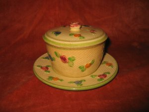 Vintage Japan Hand Painted Sugar Bowl with Lid
