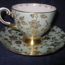 Tuscan Green Gold CHINTZ “Triste” Tea Cup with Saucer England