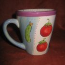 DANSK Handpainted Coffee Mug Cup Vegetables Tomato Eggplant Pepper