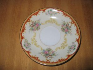 NORITAKE FIESTA RED BORDER Demitasse SAUCER 4 3/4"