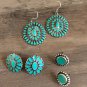 Turquoise Earring Set 3 Pairs Squash
