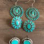 Turquoise Earring Set 3 Pairs Squash