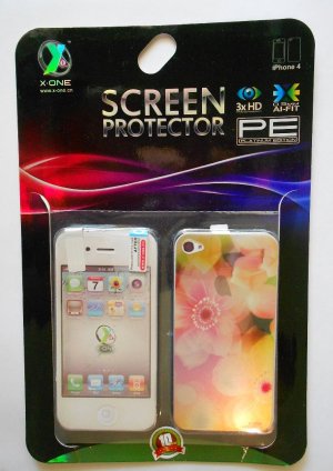 X-One Full Body Iphone 4/4s Skin with Anti-Fingerprint Technology (Matte Psychadelic Petals)