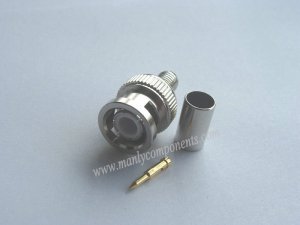 1000pcs RG59 BNC Coaxial Connectors Straight Plug for Cable Crimping