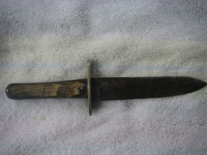 ANTIQUE 9 INCH BOWIE KNIFE SPEAR POINT WM. JACKSON SHEAF ISLAND WORKS SHEFFIELD