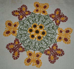 Free Crochet Pattern - Butterfly Night Table Doily from the