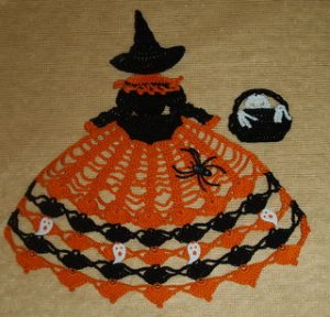 Halloween Witch Doily Girl Pattern