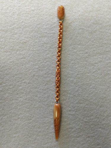 Handmade Copper and translucent polymer clay pendulum