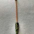 Handmade green and black polymer clay pendulum