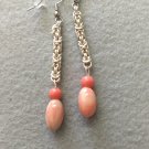 Handmade peach dangle earrings