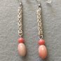 Handmade peach dangle earrings