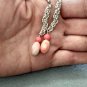 Handmade peach dangle earrings