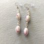 handmade fuchsia and white dangle earrings