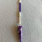 Handmade purple and white polymer clay pendulum