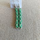 Handmade seafoam green and silver Byzantine chain earrings